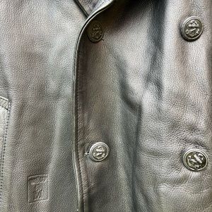 Mens XXL Noble House Germany genuine steer hide leather ‘submarine coat’